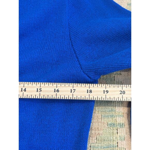 Anne Crimmins for UMI Collections Royal Blue Cardigan Womens M Hong Kong 1980s - Picture 10 of 12